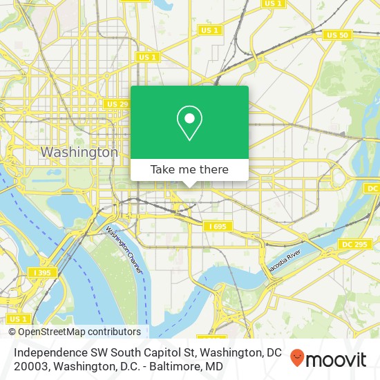 Mapa de Independence SW South Capitol St, Washington, DC 20003