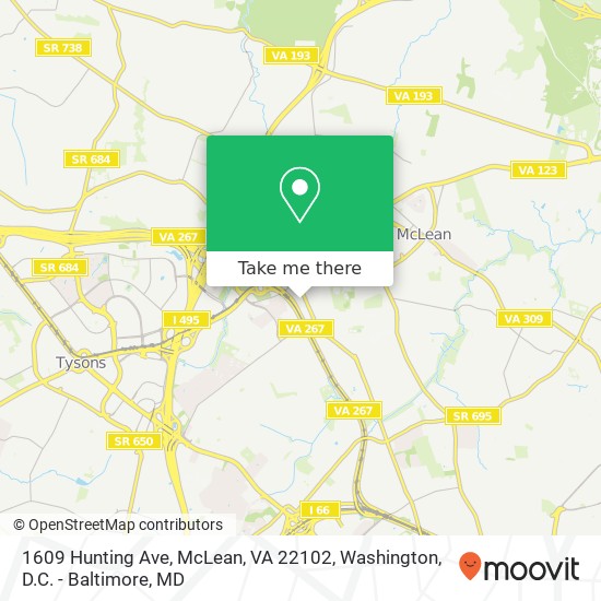 1609 Hunting Ave, McLean, VA 22102 map