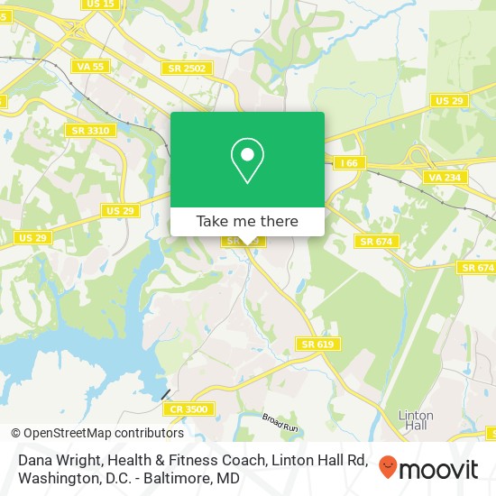 Mapa de Dana Wright, Health & Fitness Coach, Linton Hall Rd