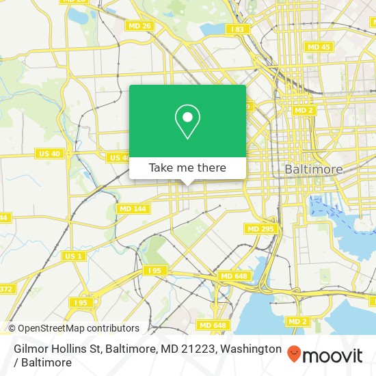 Mapa de Gilmor Hollins St, Baltimore, MD 21223
