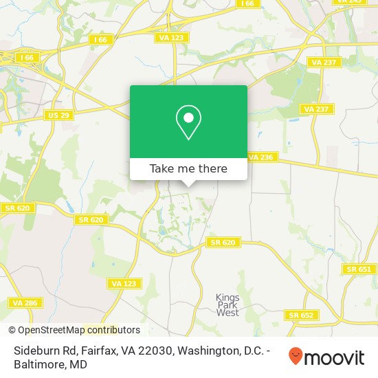 Mapa de Sideburn Rd, Fairfax, VA 22030