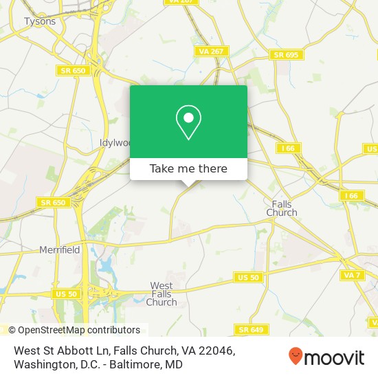 Mapa de West St Abbott Ln, Falls Church, VA 22046