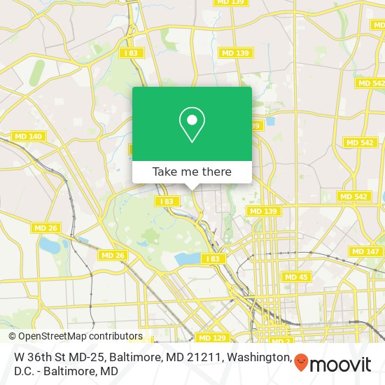 W 36th St MD-25, Baltimore, MD 21211 map