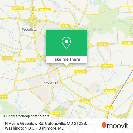 Mapa de N Ave & Greenlow Rd, Catonsville, MD 21228