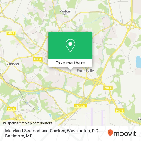 Maryland Seafood and Chicken map
