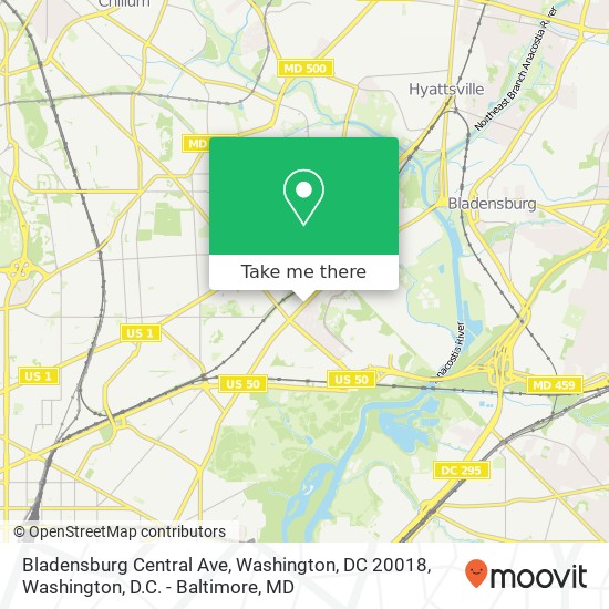 Bladensburg Central Ave, Washington, DC 20018 map