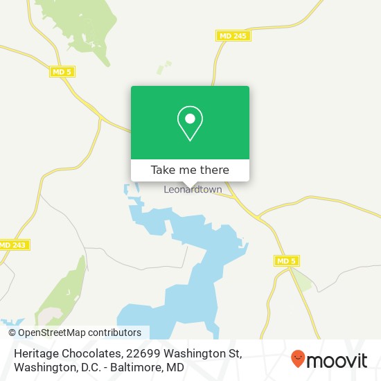 Mapa de Heritage Chocolates, 22699 Washington St