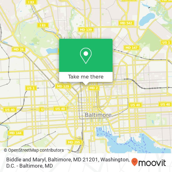 Mapa de Biddle and Maryl, Baltimore, MD 21201