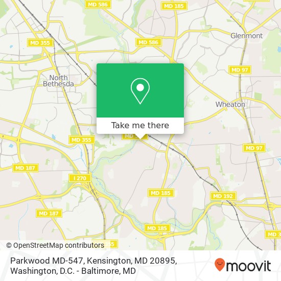 Mapa de Parkwood MD-547, Kensington, MD 20895