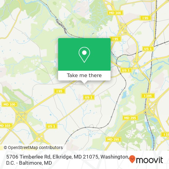 Mapa de 5706 Timberlee Rd, Elkridge, MD 21075