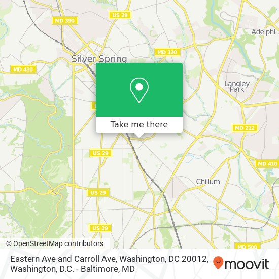 Eastern Ave and Carroll Ave, Washington, DC 20012 map