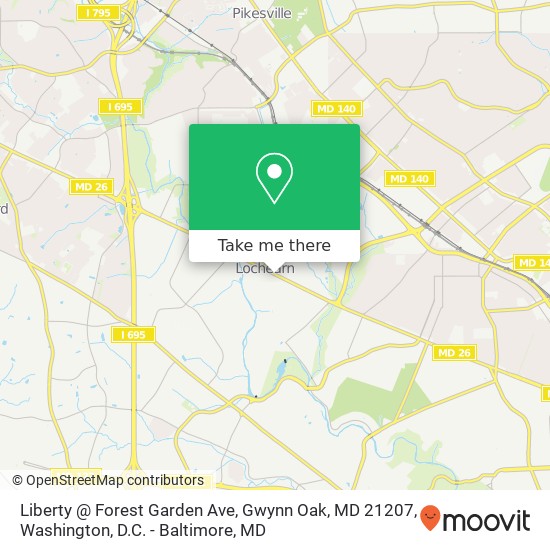 Mapa de Liberty @ Forest Garden Ave, Gwynn Oak, MD 21207
