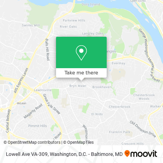 Lowell Ave VA-309 map