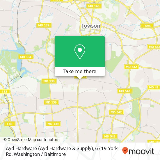 Mapa de Ayd Hardware (Ayd Hardware & Supply), 6719 York Rd