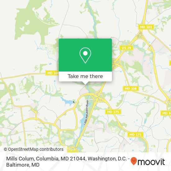 Mapa de Mills Colum, Columbia, MD 21044