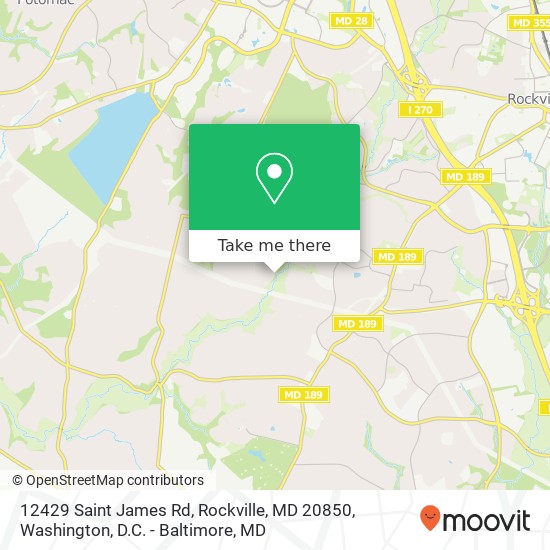 Mapa de 12429 Saint James Rd, Rockville, MD 20850