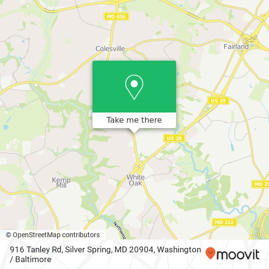 916 Tanley Rd, Silver Spring, MD 20904 map