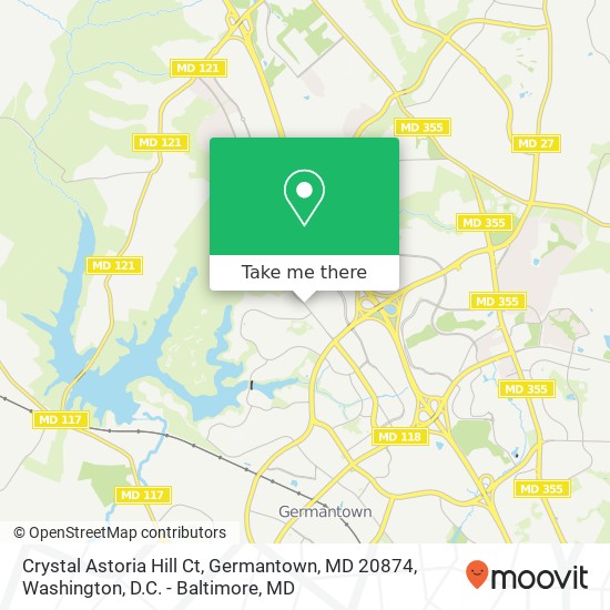 Mapa de Crystal Astoria Hill Ct, Germantown, MD 20874