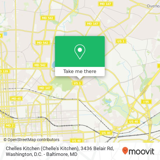 Mapa de Chelles Kitchen (Chelle's Kitchen), 3436 Belair Rd