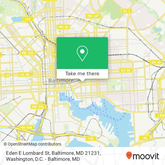 Mapa de Eden E Lombard St, Baltimore, MD 21231