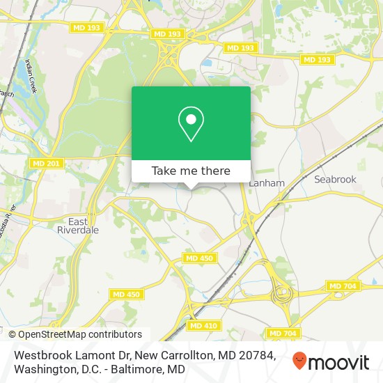Mapa de Westbrook Lamont Dr, New Carrollton, MD 20784
