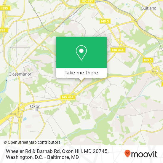 Mapa de Wheeler Rd & Barnab Rd, Oxon Hill, MD 20745