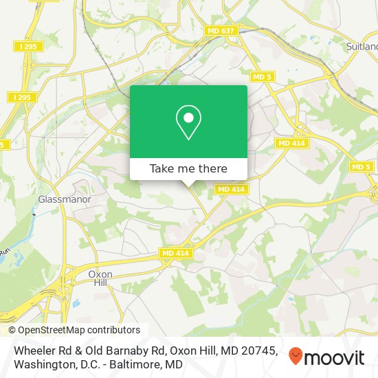 Mapa de Wheeler Rd & Old Barnaby Rd, Oxon Hill, MD 20745