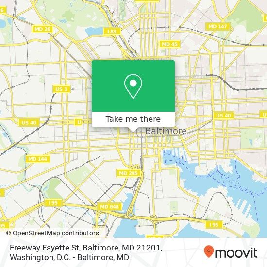 Mapa de Freeway  Fayette St, Baltimore, MD 21201