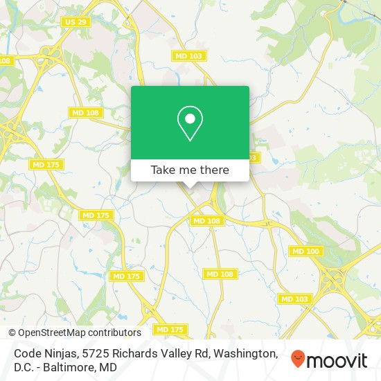 Mapa de Code Ninjas, 5725 Richards Valley Rd