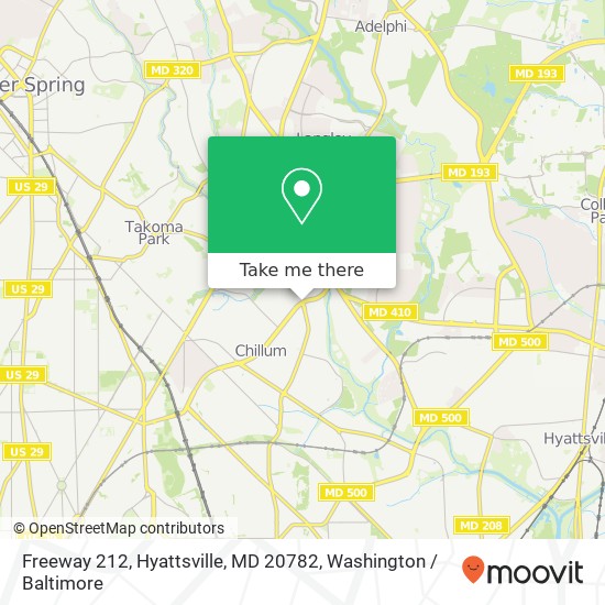 Mapa de Freeway 212, Hyattsville, MD 20782