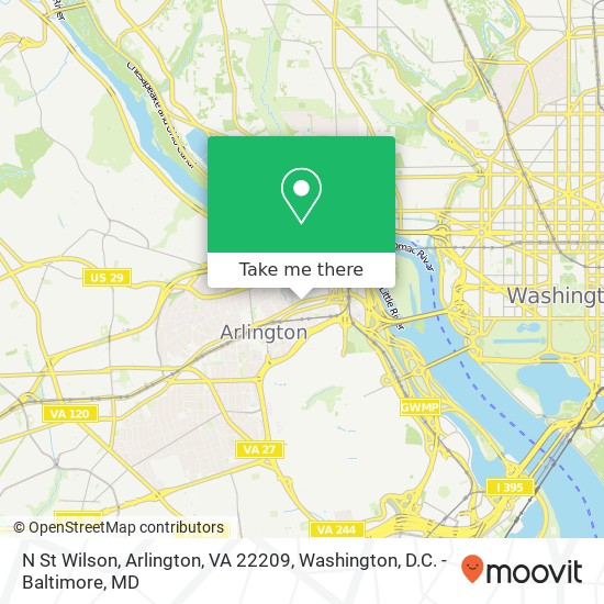 Mapa de N St Wilson, Arlington, VA 22209