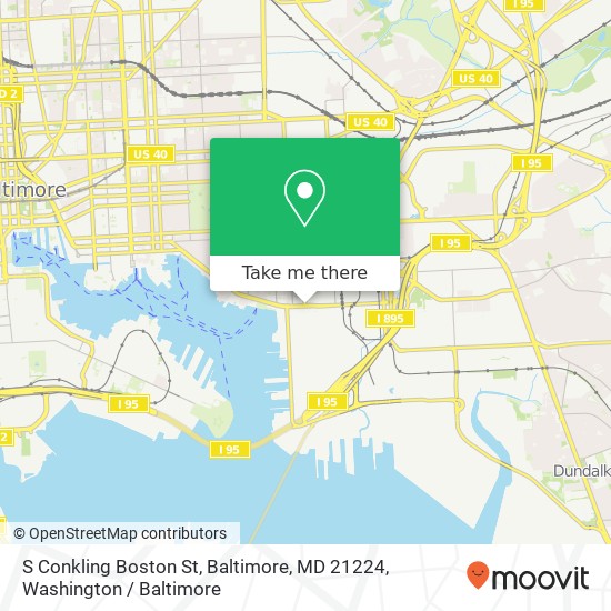 Mapa de S Conkling Boston St, Baltimore, MD 21224