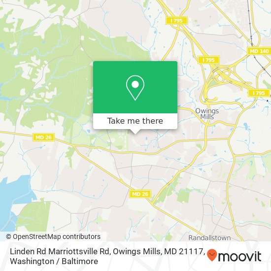 Linden Rd Marriottsville Rd, Owings Mills, MD 21117 map