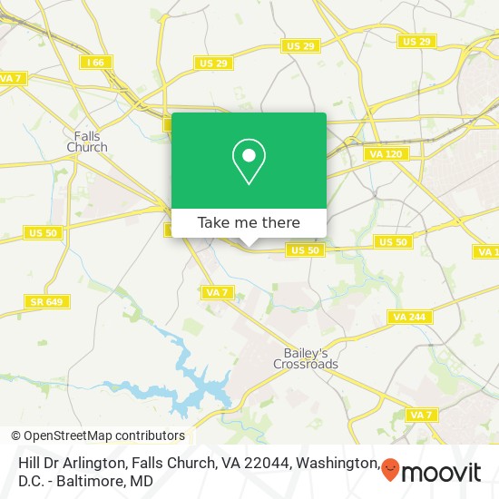 Hill Dr Arlington, Falls Church, VA 22044 map