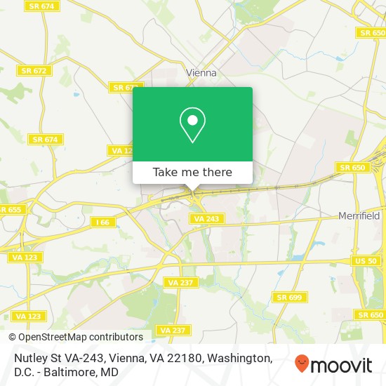 Mapa de Nutley St VA-243, Vienna, VA 22180