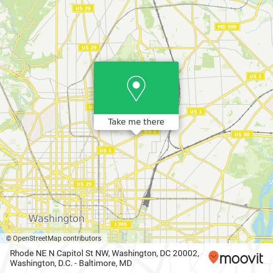 Mapa de Rhode NE N Capitol St NW, Washington, DC 20002