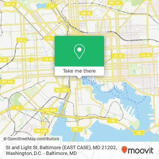 St and Light St, Baltimore (EAST CASE), MD 21202 map