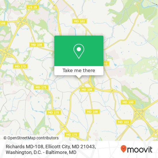 Mapa de Richards MD-108, Ellicott City, MD 21043