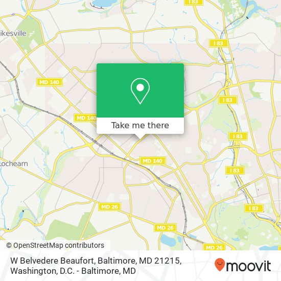 W Belvedere Beaufort, Baltimore, MD 21215 map