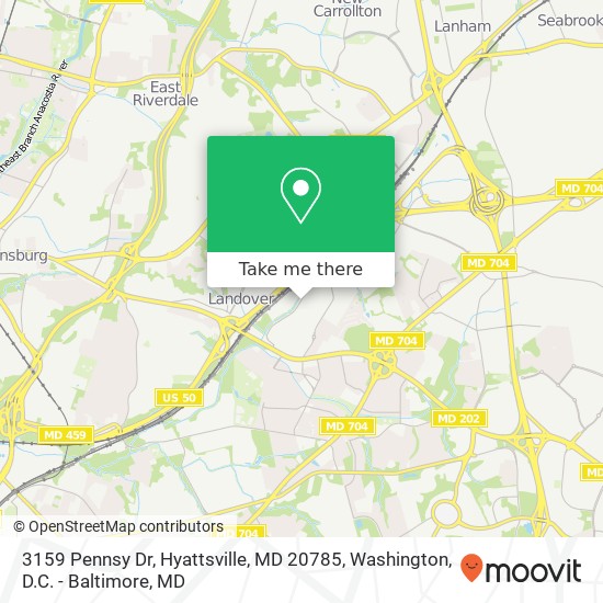 Mapa de 3159 Pennsy Dr, Hyattsville, MD 20785