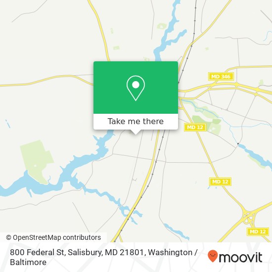 Mapa de 800 Federal St, Salisbury, MD 21801
