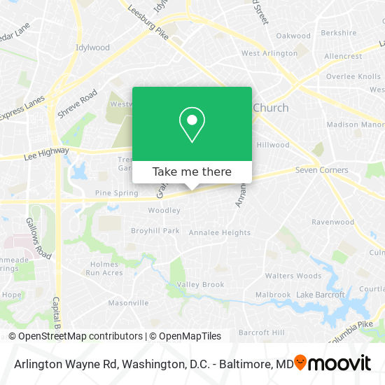 Arlington Wayne Rd map