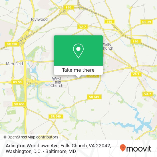 Arlington Woodlawn Ave, Falls Church, VA 22042 map