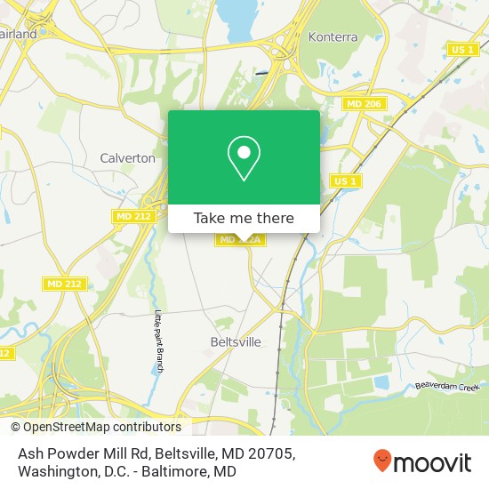 Ash Powder Mill Rd, Beltsville, MD 20705 map