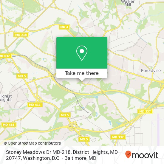Stoney Meadows Dr MD-218, District Heights, MD 20747 map
