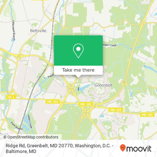 Ridge Rd, Greenbelt, MD 20770 map