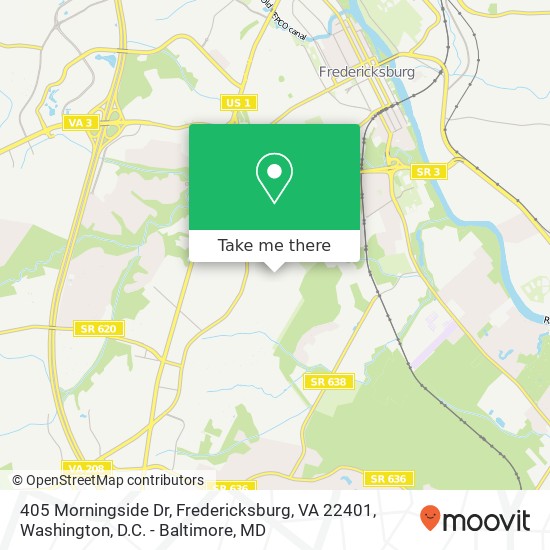 405 Morningside Dr, Fredericksburg, VA 22401 map