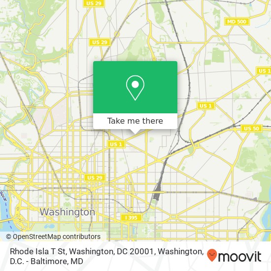 Mapa de Rhode Isla T St, Washington, DC 20001