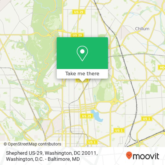 Mapa de Shepherd US-29, Washington, DC 20011