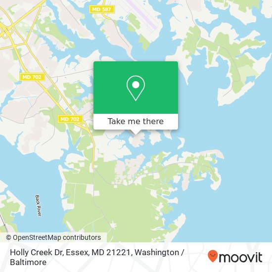 Mapa de Holly Creek Dr, Essex, MD 21221